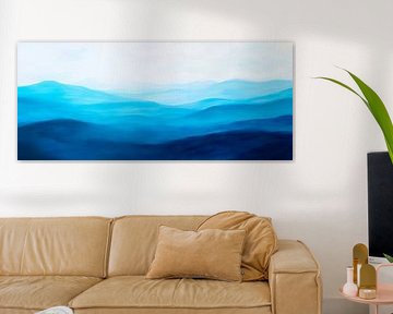 Blue mountain landscape - gentle waves by Poster Art Shop