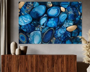 Blue gemstones - natural pattern by Poster Art Shop