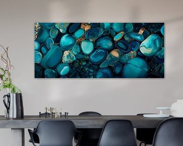 Blauwe stenen - Elegante textuur van Poster Art Shop
