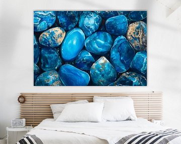 Blaue Steine im Detail – Naturtextur von Poster Art Shop