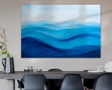 Blue wavescape - abstract and calm by Poster Art Shop
