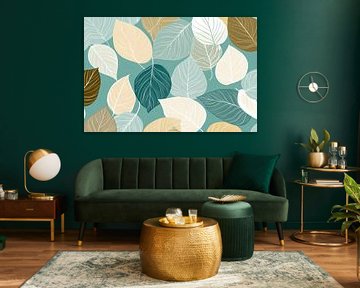 Bunte Blätterstruktur – Moderne Naturdesigns von Poster Art Shop