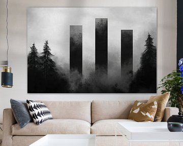 Triangular pillars in the fog by Poster Art Shop