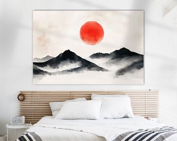 Impressive mountain landscape with sunset by Poster Art Shop