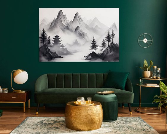 Voorbeeld van het werk in een kamer