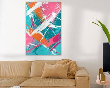 Colourful abstract line art by Poster Art Shop