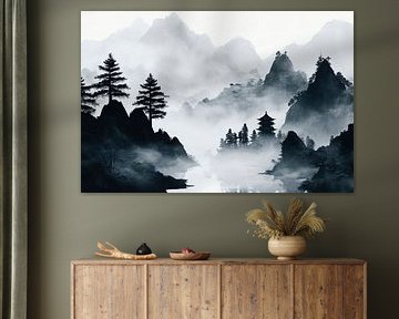Rocky landscape in the fog - Mystical by Poster Art Shop