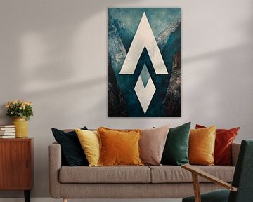 Design géométrique de montagne - Abstrait sur Poster Art Shop