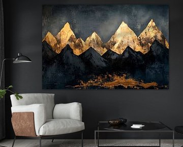 Goldene Berglandschaft – Künstlich beleuchtet von Poster Art Shop