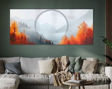 Autumn landscape with circular element by Poster Art Shop