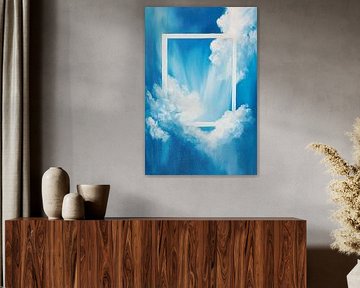 Ciel avec cadre de nuages - Clair et lumineux sur Poster Art Shop