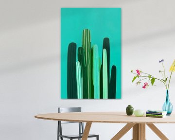 Cactusillustratie in groentinten van Poster Art Shop