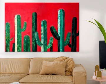 Cactus landscape in vibrant colours by Poster Art Shop