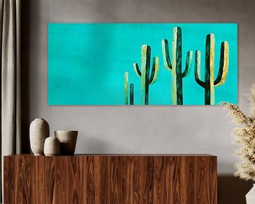 Cactuslandschap in zachte kleuren van Poster Art Shop