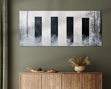 Des blocs minimalistes dans le brouillard sur Poster Art Shop