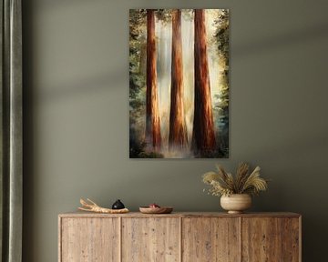 Mighty sequoias in the fog by Poster Art Shop