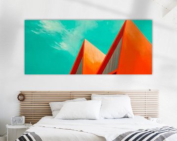 Modern architecture in orange by Poster Art Shop