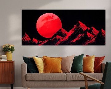 Red lunar landscape - mystical and dramatic by Poster Art Shop