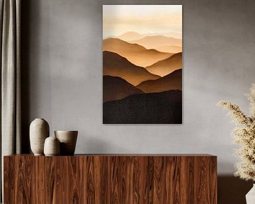 Shady mountain landscape - warm tones by Poster Art Shop