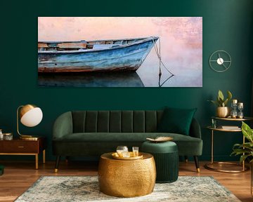 Verlaten boot op rustig water van Poster Art Shop
