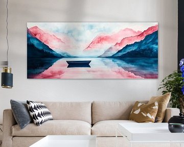 Silence by the lake - Landscape painting by Poster Art Shop