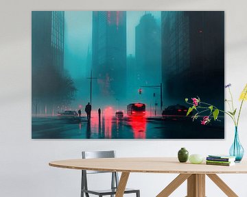 Urban fog scene at night by Poster Art Shop
