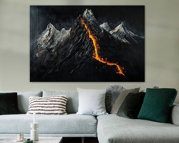 Vulkanlandschaft mit Lavafluss von Poster Art Shop