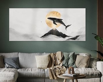 Walflog über Berge – Fantastische Landschaft von Poster Art Shop