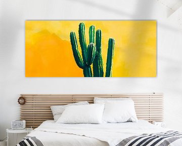 Kaktus vor gelbem Hintergrund von Poster Art Shop