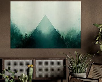 Pyramide mystérieuse dans le brouillard sur Poster Art Shop