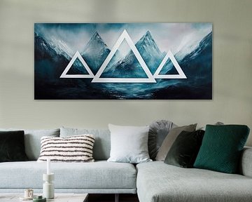 Geometric mountain panorama - Abstract by Poster Art Shop