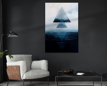 Des formes géométriques dans le brouillard sur Poster Art Shop