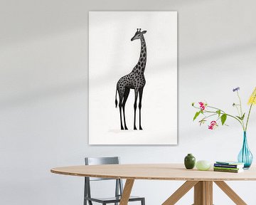 Giraffe in a minimalist design by Poster Art Shop