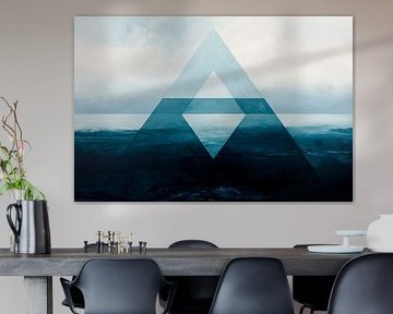 Mer géométrique dans les tons bleu-gris sur Poster Art Shop