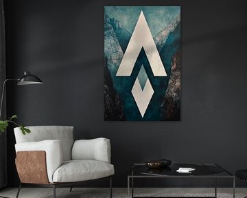 Geometrisch bergontwerp - Abstract van Poster Art Shop