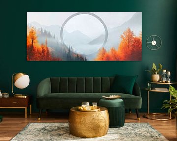 Autumn landscape with circular element by Poster Art Shop