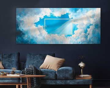Himmlische Lichtstrahlen zwischen Wolken von Poster Art Shop