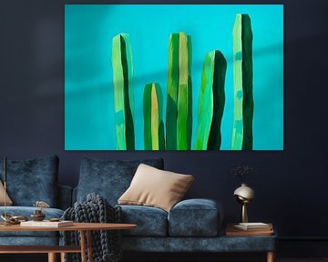 Kaktuslandschaft in lebhaften Farben von Poster Art Shop