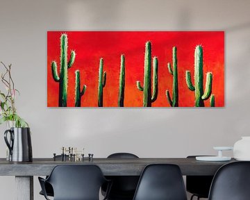 Kaktuslandschaft im Sonnenuntergang von Poster Art Shop