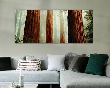Redwood forest in the fog by Poster Art Shop