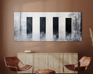 Des blocs minimalistes dans le brouillard sur Poster Art Shop