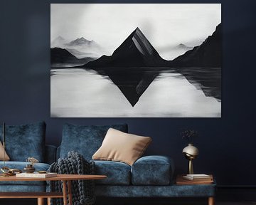 Minimalist pyramid in the fog by Poster Art Shop