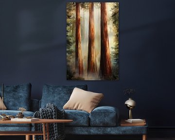 Mighty sequoias in the mist by Poster Art Shop