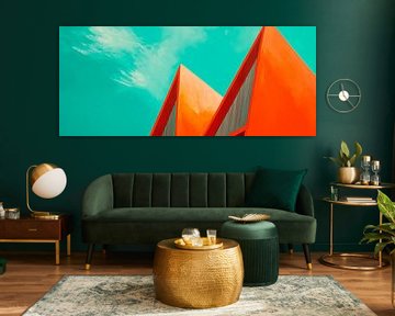 Modern architecture in orange by Poster Art Shop
