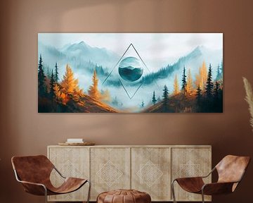 Mystical mountain landscape with sphere by Poster Art Shop