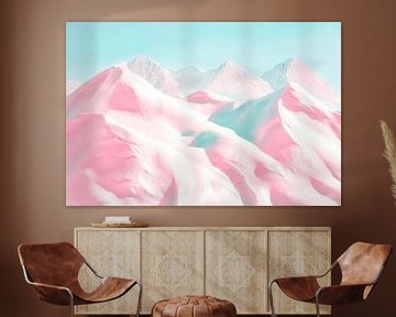 Pastel bergzicht - dromerig landschap van Poster Art Shop