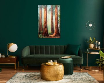 Giant sequoias in the fog by Poster Art Shop