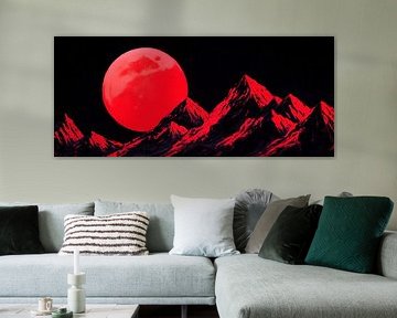 Rote Mondlandschaft – Mystisch und Dramatisch von Poster Art Shop