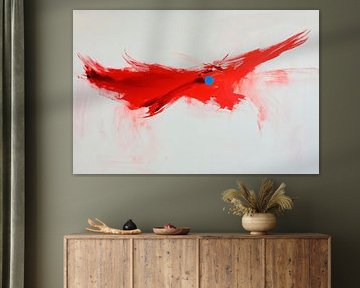 Red dynamics with blue accent colour by Poster Art Shop
