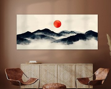 Red sunrise over Bergen by Poster Art Shop